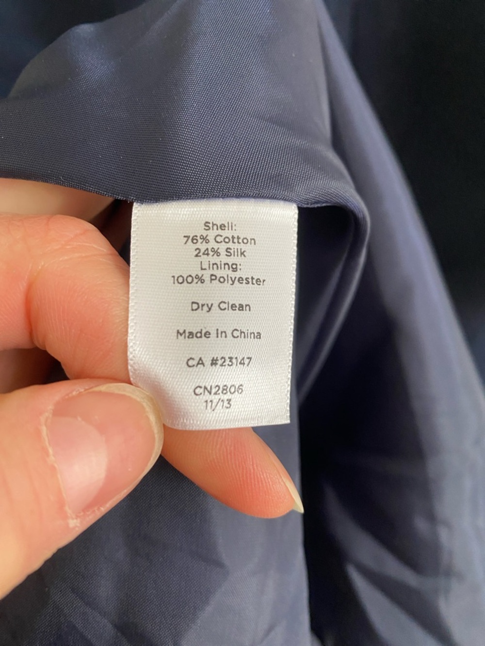 KEEP Talbots | Navy Fit & Flare Dress | Cotton Silk Blend | Size 6 - Picture 8 of 9